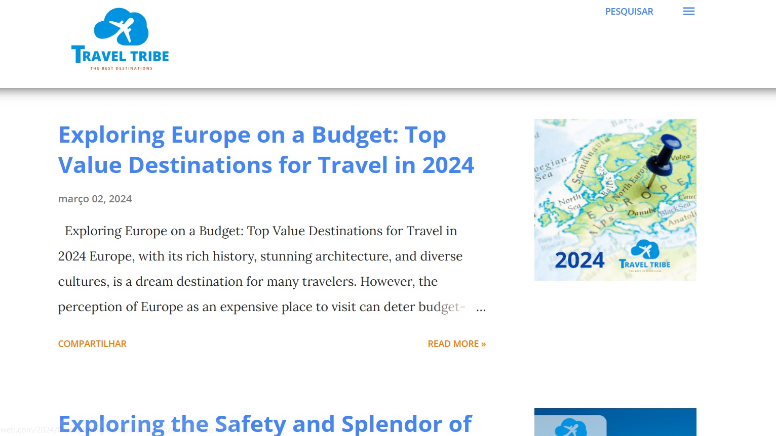 Travel Tribe – desktop